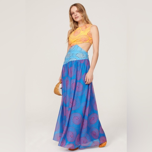 STAUD Dresses & Skirts - Staud Ashlyn Maxi Cutout‎ Multicolor Dress Size 2
